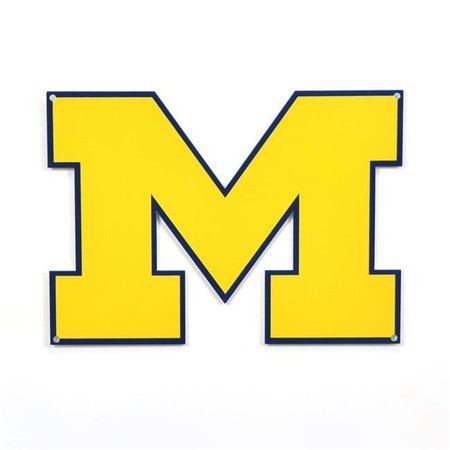 AUTHENTIC STREET SIGNS Authentic Street Signs 90032 12 in. Michigan Wolverines M Steel Logo 90032